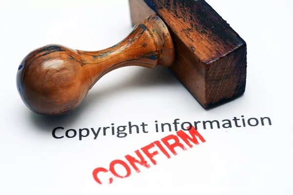 Informazioni sul copyright confermare — Foto Stock