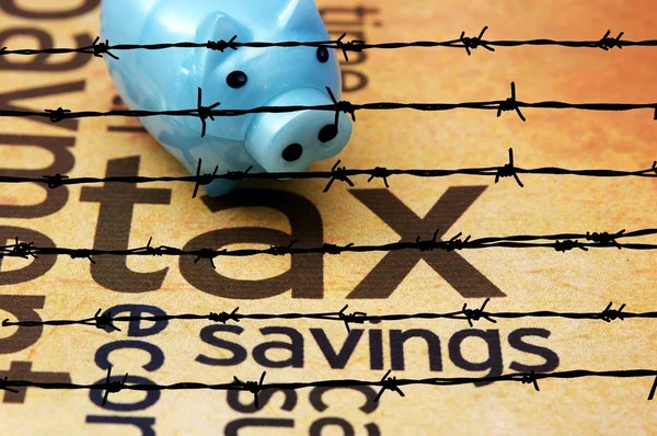 Piggy bank and tax concept — Stock Photo, Image