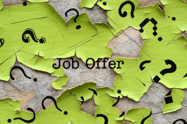 Job offer and question mark — Stock Photo, Image