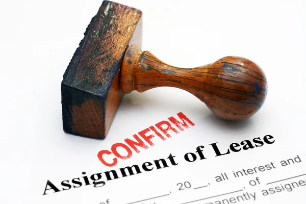 Assignment of lease - confirm — Stock Photo, Image