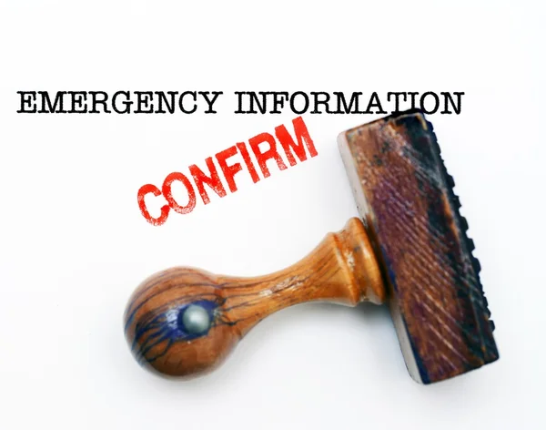 Información de emergencia - confirmar — Foto de Stock