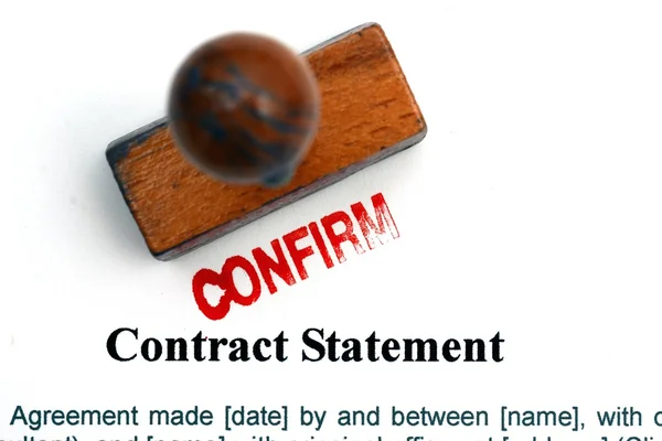 Dichiarazione contrattuale — Foto Stock