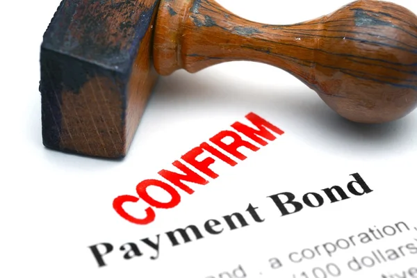 Payment bond - confirm — Stock Photo, Image