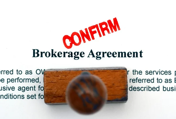 Brokerage overeenkomst — Stockfoto