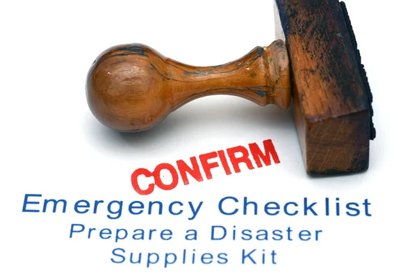 Emergency checklist - confirm — Stock Photo, Image