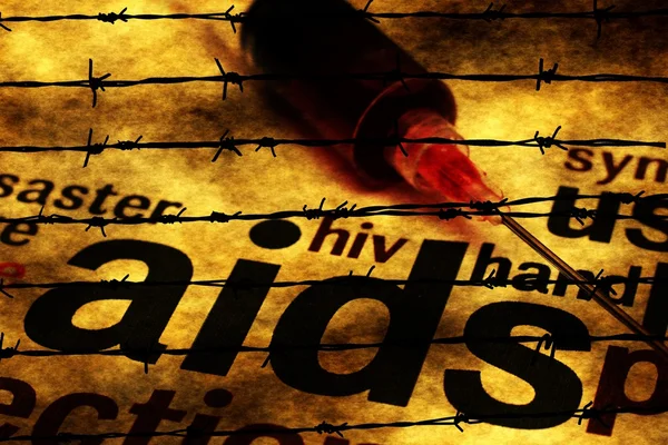 Aids e siringa concetto — Foto Stock