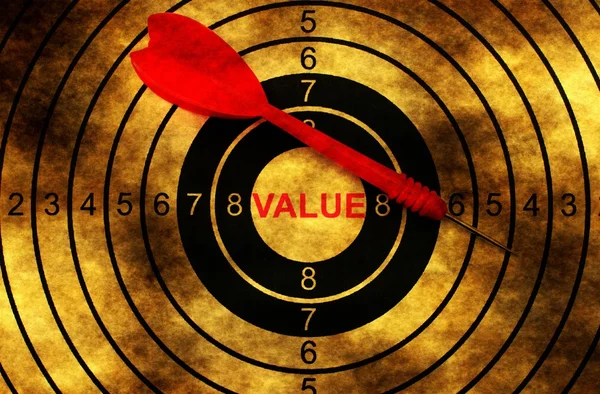 Value target on grunge background — Stockfoto