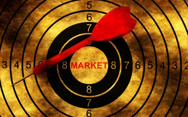 Market target concept on grunge background — Zdjęcie stockowe