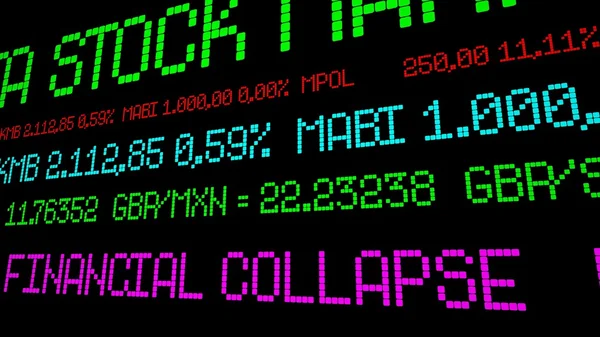 Financial collapse stock ticker — Stok fotoğraf