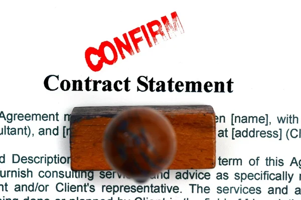 Verklaring van het contract — Stockfoto