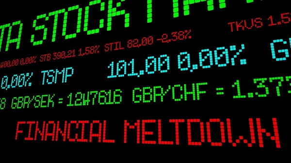 Financial meltdown stock ticker — Stockfoto