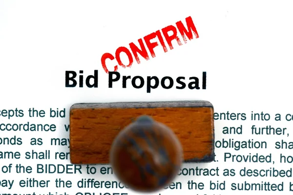 Bid proposal confirm — Stockfoto