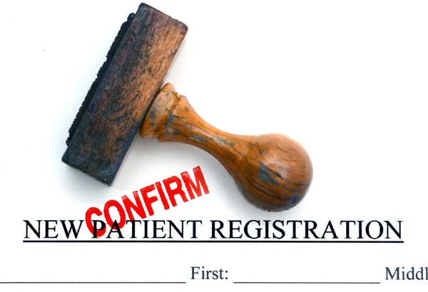 Patientenregistrierung bestätigen — Stockfoto