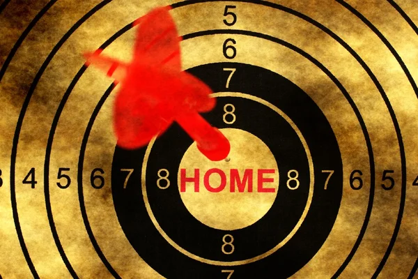 Home Target auf Grunge-Hintergrund — Stockfoto