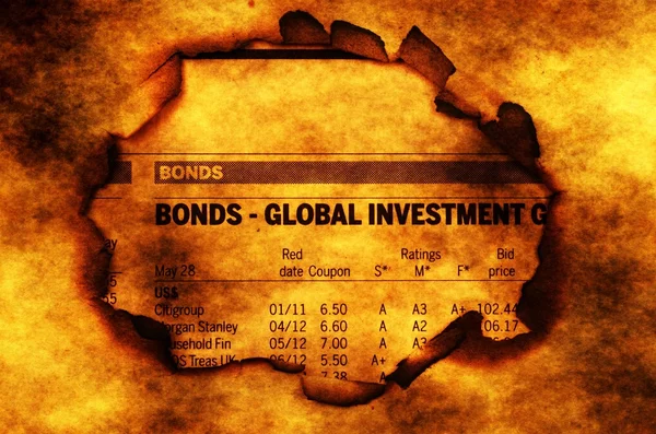 Global investment text on paper hole — Stock Photo, Image