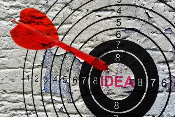 Idea target on grunge background — Stock Photo, Image