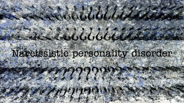 Narcissistic personality disorder concept on grunge background