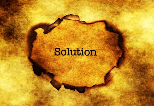 Solution text on paper hole — Stock Photo, Image