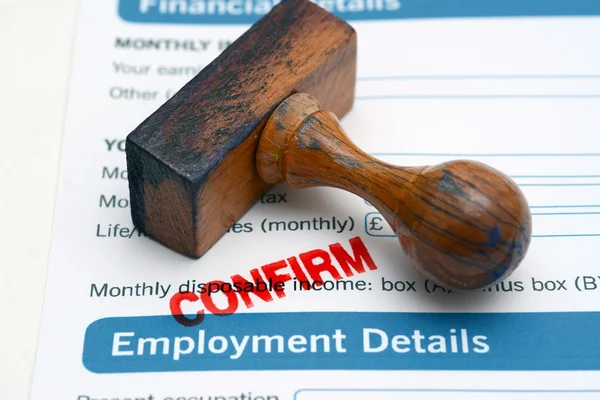 Employment form confirm — Stock Photo, Image