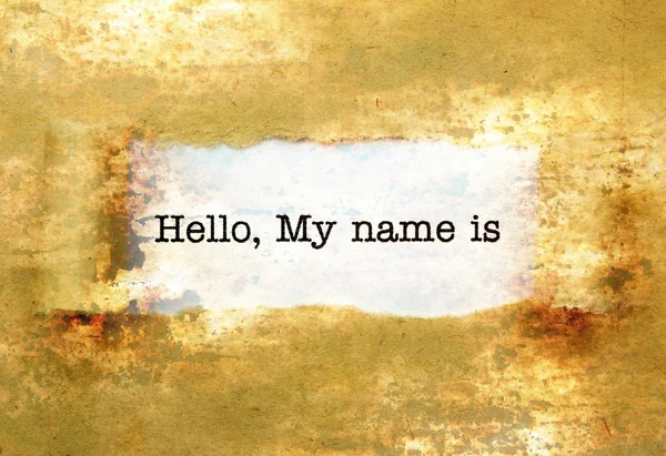 Hello, my name is text on wall — Stock Photo, Image