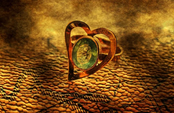 Herzförmiges Ring Grunge Konzept — Stockfoto