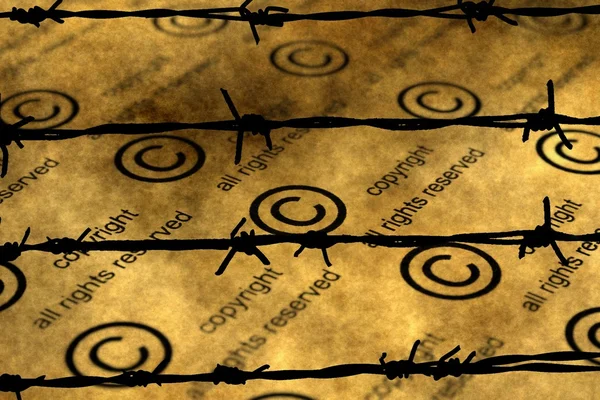 Copyright and barbwire concept — Stock Photo, Image