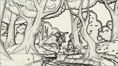 Oyuncu Orman Dostları Karakterlerinin El Çizimi Canlandırması