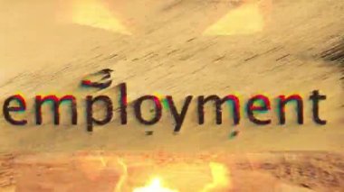 Dijital hata bozma efektli istihdam metni