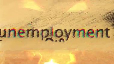 Dijital hata bozma efektli işsizlik metni