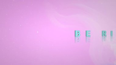 Pembe Arkaplan ve Yansıtıcı Metin Sanatına sahip 3B İmza