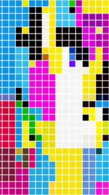 Çok Renkli Taşıma Pikselleri dikey videosuyla Canlı Soyut Geometrik Desen