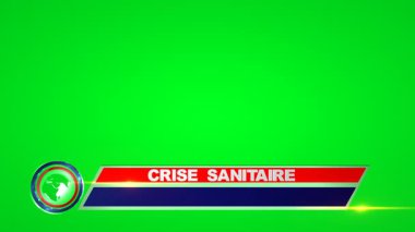 Kriz Sağlık Krizi Haber Pankartı Yeşil Ekran Arkaplanı ve Dairesel Küre Amblemi