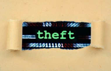 Yırtık kağıt üzerinde hırsızlık metin