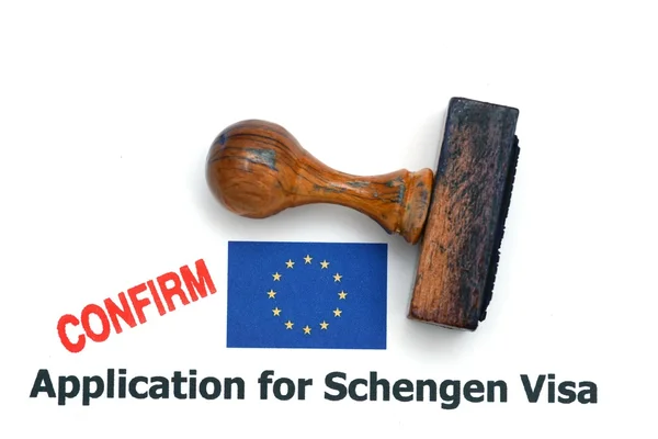 Toepassing voor Schengen-visum bevestigen — Stockfoto