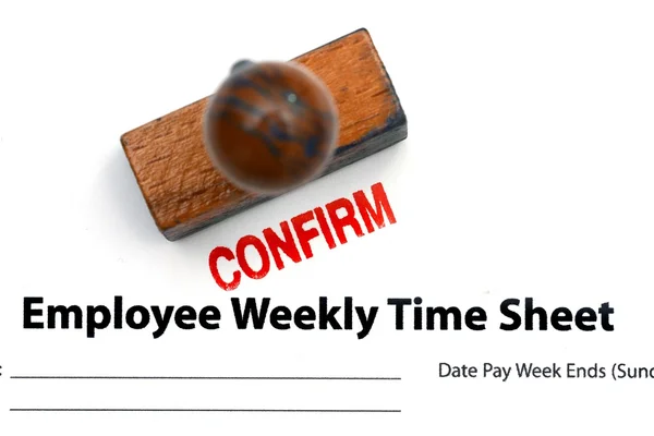 Close up of Employee time sheet — Stock Photo, Image