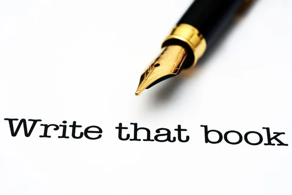 Write book and fountain pen — Stock Photo, Image