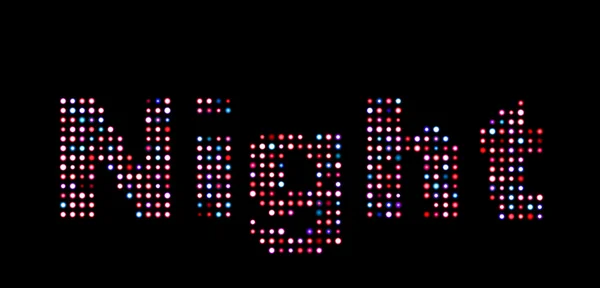 Nacht kleurrijke led tekst — Stockfoto