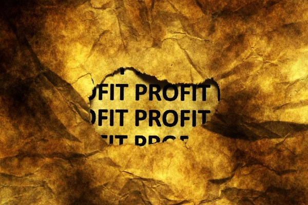 Profit-Text auf Papierloch — Stockfoto
