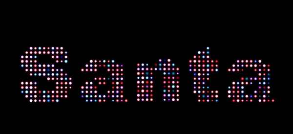 Santa colorful led text — Stock Photo, Image