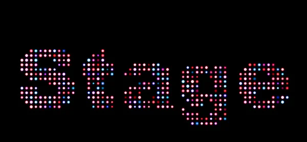 Stage colorful led text — Stock Photo, Image