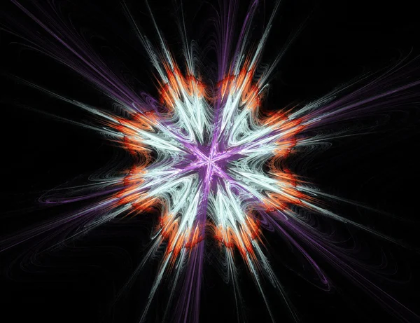 Soyut çiçek siyah arka plan üzerine. Yaratıcı fraktal tasarımında