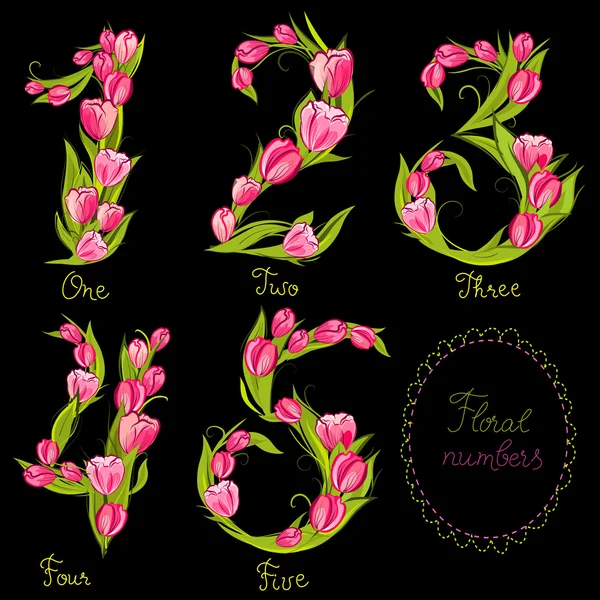 Набір милих декоративних чисел — стоковий вектор