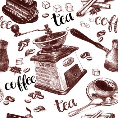 kahve ve çay, sanat çizimleri