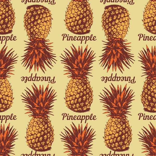 Hand getrokken ananas — Stockvector