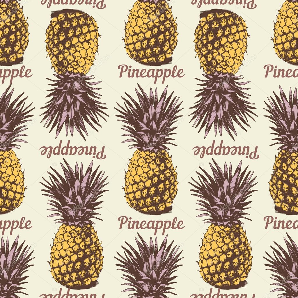 hand drawn pineapples