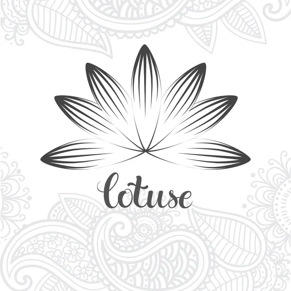 Resimde dekoratif lotuse — Stok Vektör