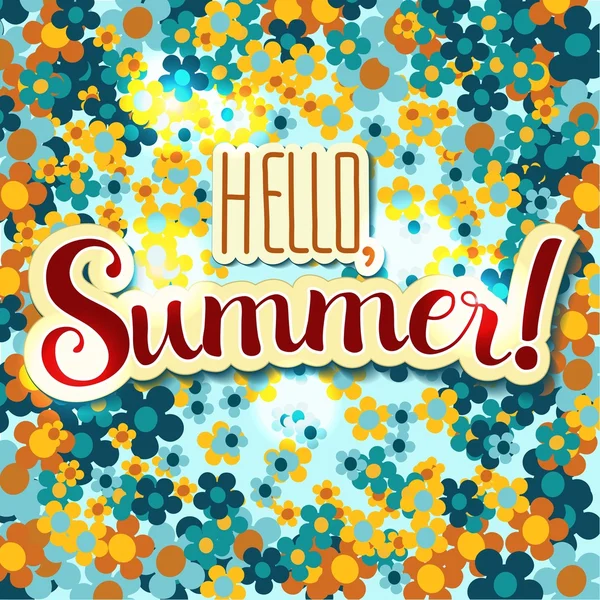 Pozitivní nápis Ahoj léto! — Stockový vektor