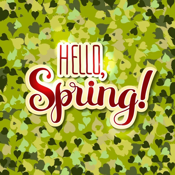 Pozytywny napis Hello wiosna! — Wektor stockowy