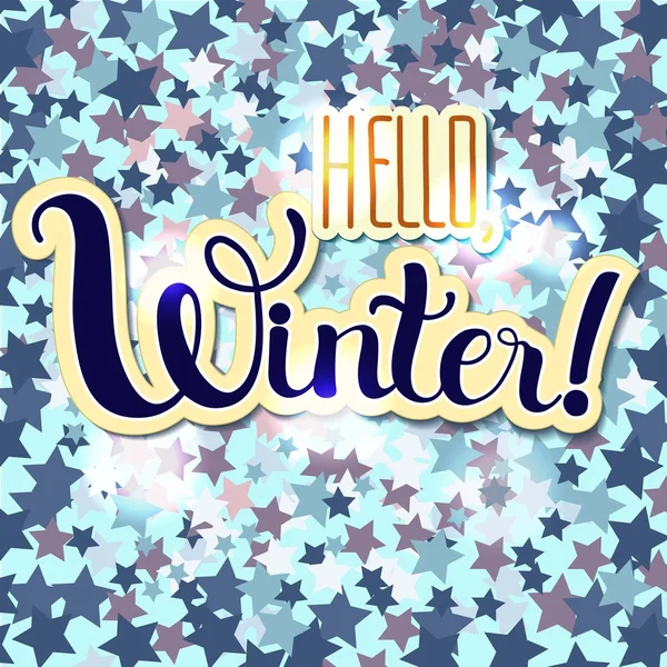 Olumlu yazı Merhaba kış! — Stok Vektör