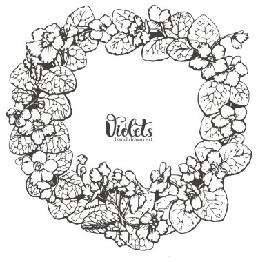 Çiçeklerle yapılan yuvarlak çerçeve